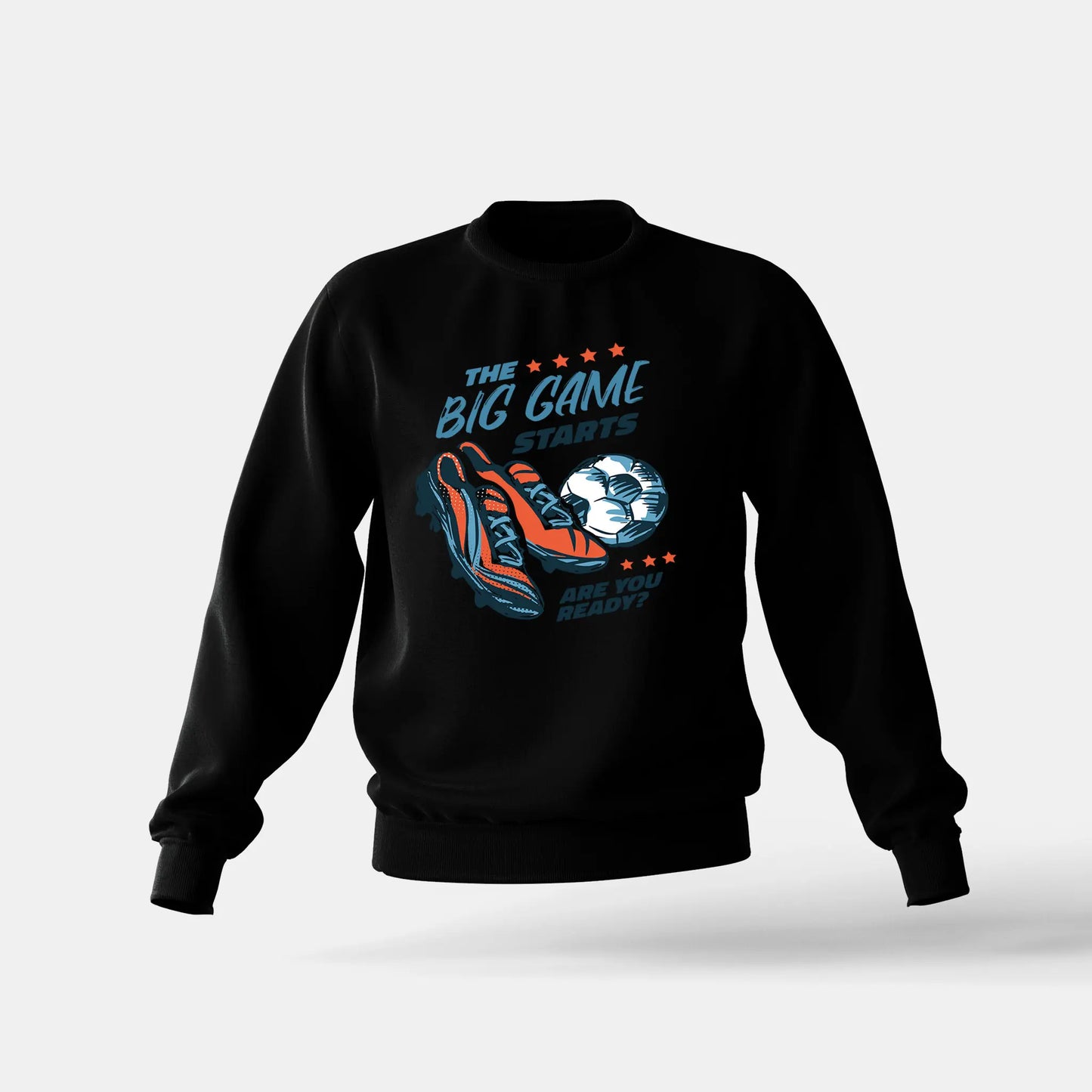 A minimal white crewneck with standout red soccer cleats design – energizing your cold-weather look. - Ένα μίνιμαλ λευκό φούτερ με έντονο σχέδιο ποδοσφαιρικών παπουτσιών – που δίνει στυλ τις κρύες μέρες.