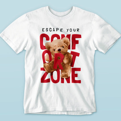 Adorable brown bear motivational design printed on white tee – Αξιολάτρευτο καφέ αρκούδι εμπνευστικό σχέδιο τυπωμένο σε λευκό tshirt