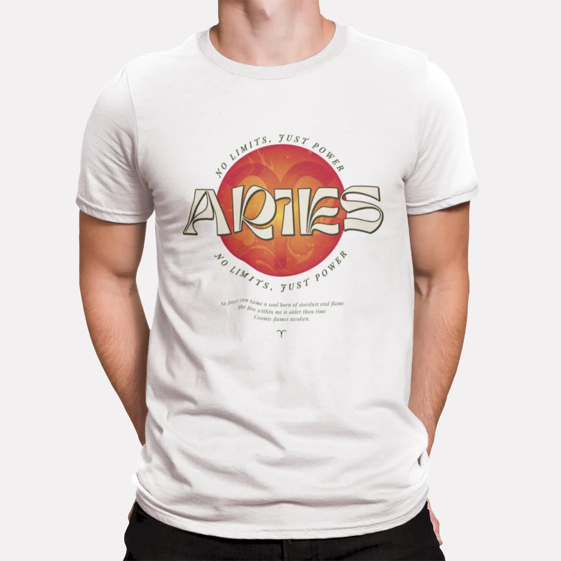 Astrology-inspired Aries white tee no limits style – Λευκό μπλουζάκι Κριός με στυλ χωρίς όρια
