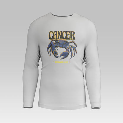 Astrology Cancer zodiac white long sleeve with cosmic crab print | Αστρολογικό λευκό μακρυμάνικο Καρκίνος με εκτύπωση κοσμικού καβουριού