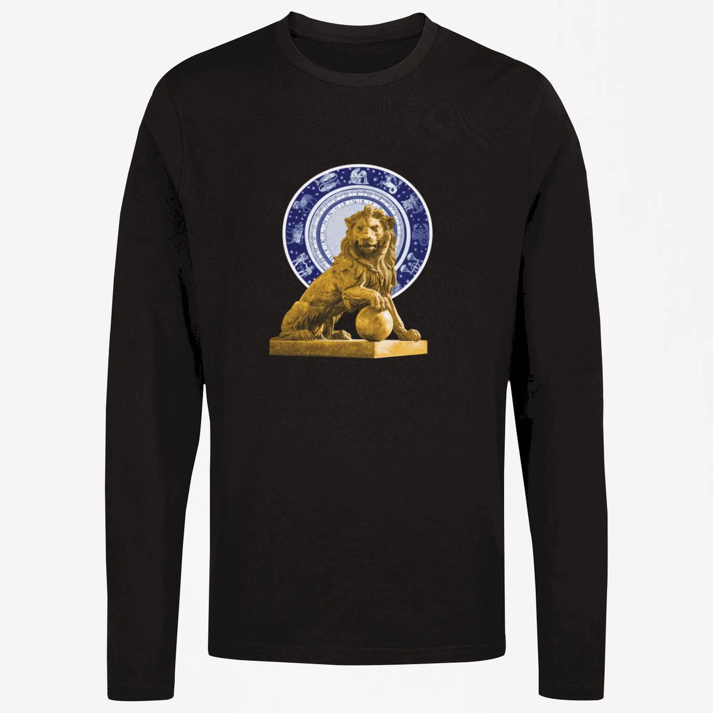 Astrology Leo black long sleeve bold style – Μαύρο μακρυμάνικο Λέων με έντονο αστρολογικό print.