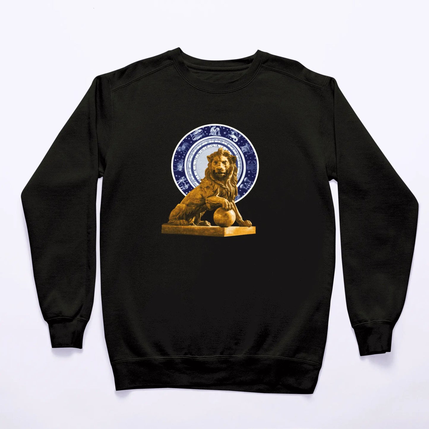 Astrology Leo black sweatshirt with lion design – Μαύρο φούτερ Λέων με αστρολογικό σχέδιο λιονταριού