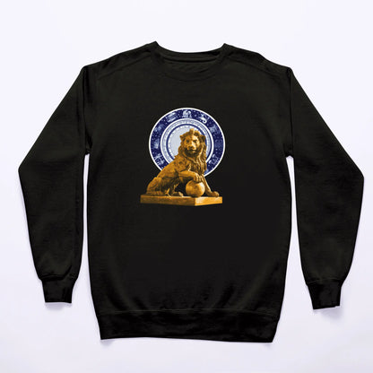 Astrology Leo black sweatshirt with lion design – Μαύρο φούτερ Λέων με αστρολογικό σχέδιο λιονταριού