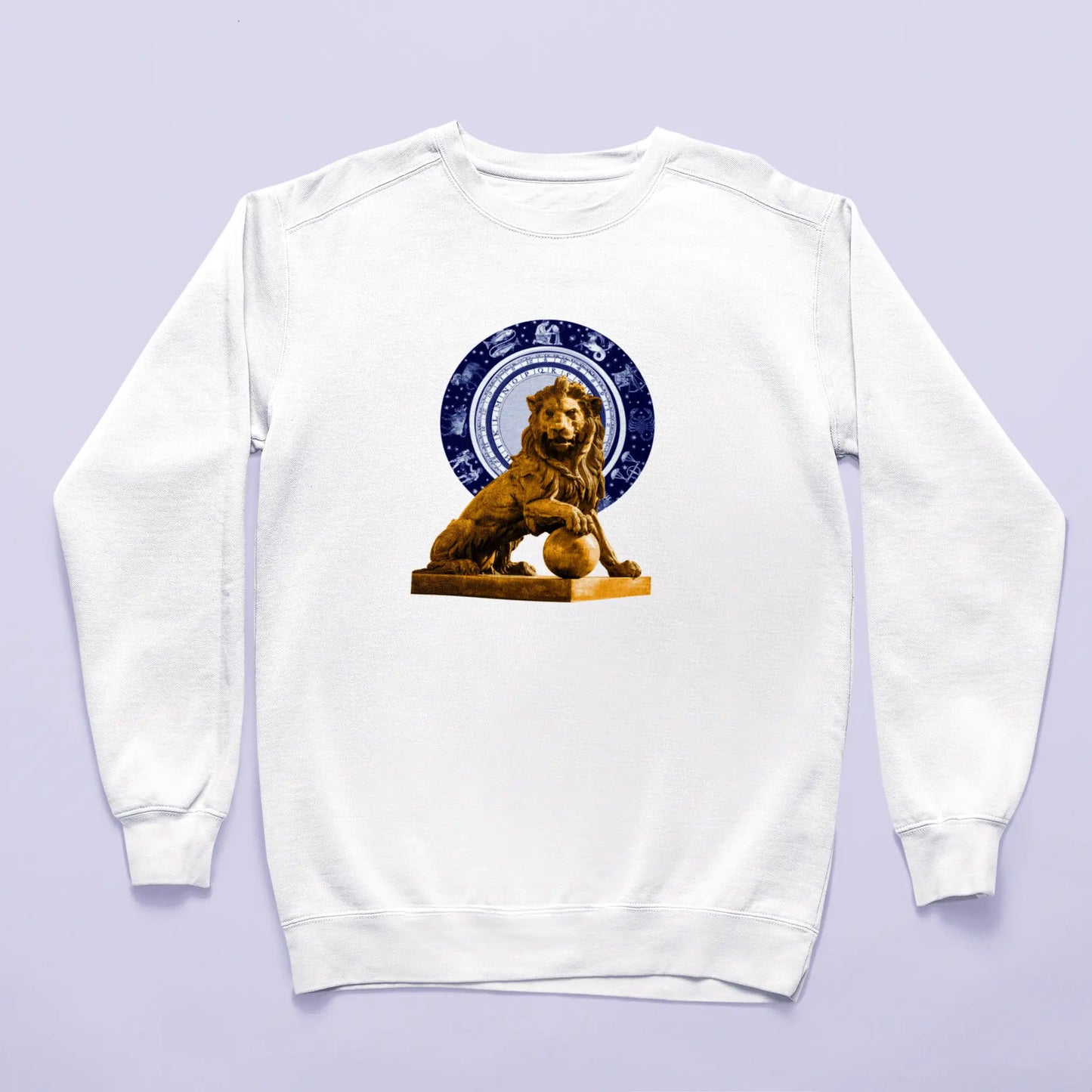 Astrology Leo white crewneck majestic style – Λευκό φούτερ Λέων με αστρολογικό look και δύναμη