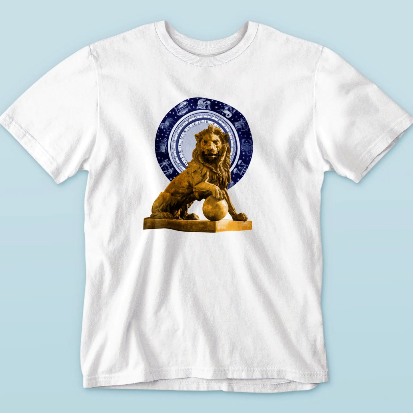 Astrology inspired white Leo tee lion strength – Λευκή μπλούζα Λέων με έμπνευση από τη δύναμη του λιονταριού