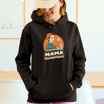 Black Athletic Hoodie provides movement freedom while graphic honors generations of strong maternal figures - Μαύρο φούτερ με κουκούλα απεικονίζει τυπωμένο γραφιστικό σχέδιο που τιμά γενιές δυνατών μητρικών μορφών