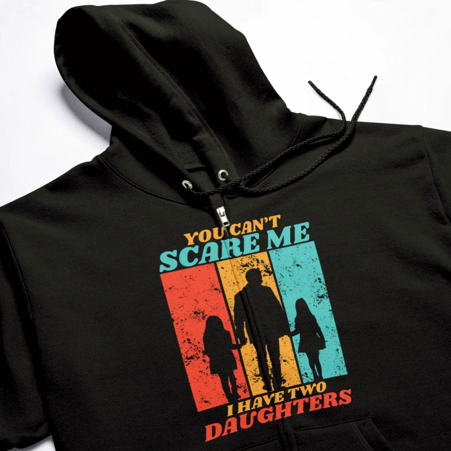 Black Cozy hooded sweatshirt with an empowering message, ideal for proud dads who love a laid-back vibe / Άνετη ζακέτα με κουκούλα και φερμουάρ εμπνευσμένο μήνυμα για χαλαρούς, περήφανους πατέρες