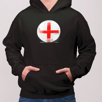 Black England football hoodie soccer ball flag design - μαύρο αγγλικό ποδοσφαιρικό φούτερ κουκούλα Three Lions 