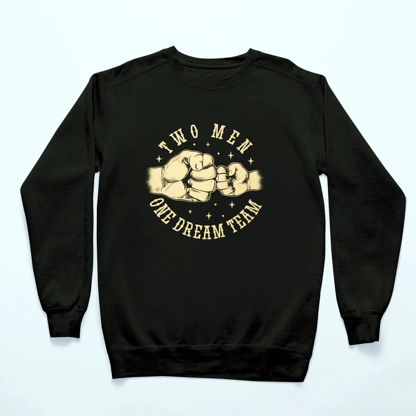 Black Trendy unisex sweatshirt celebrating the father-son team spirit / Μοντέρνο μαύρο φούτερ που γιορτάζει το team spirit πατέρα και γιου.