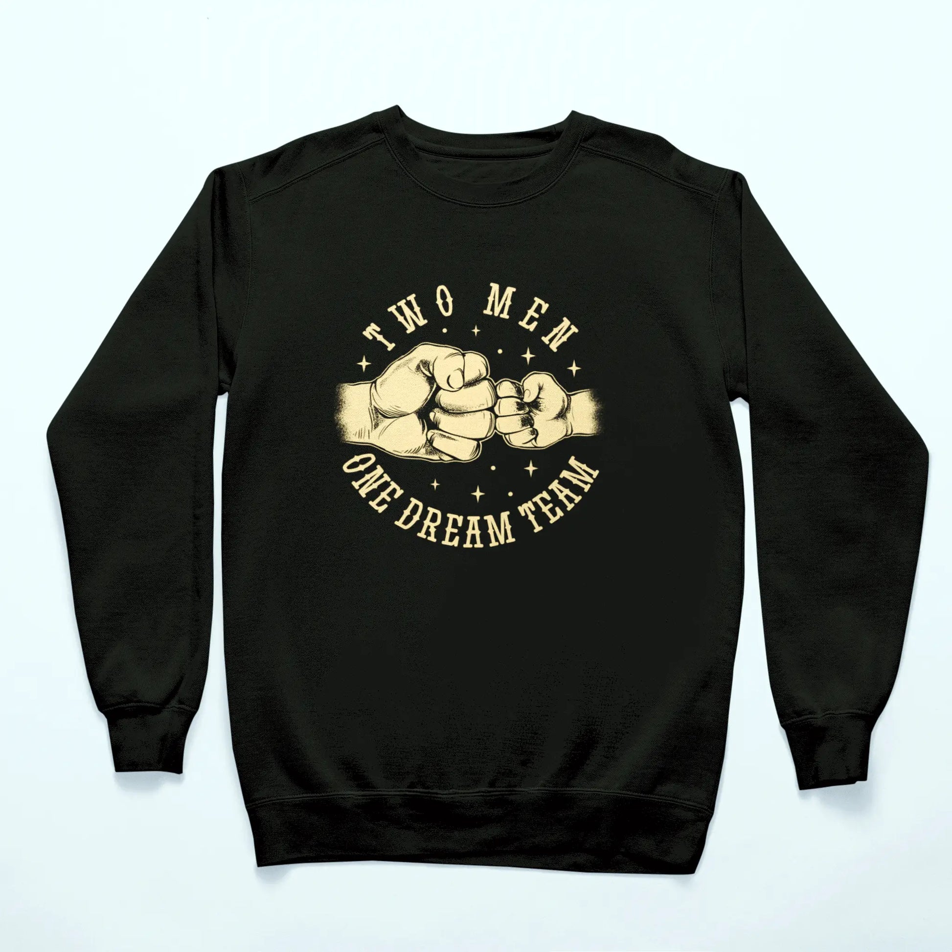 Black Trendy unisex sweatshirt celebrating the father-son team spirit / Μοντέρνο μαύρο φούτερ που γιορτάζει το team spirit πατέρα και γιου.