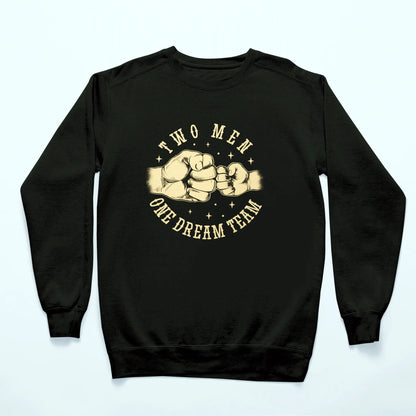 Black Trendy unisex sweatshirt celebrating the father-son team spirit / Μοντέρνο μαύρο φούτερ που γιορτάζει το team spirit πατέρα και γιου.