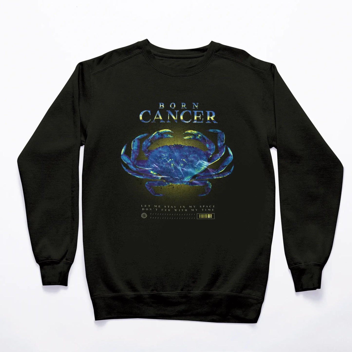 Black cancer zodiac sweatshirt with cozy comfort and powerful message about emotional protection and personal space / Μαύρο φούτερ ζώδιο Καρκίνος με άνετη άνεση και δυνατό μήνυμα για συναισθηματική προστασία και προσωπικό χώρο