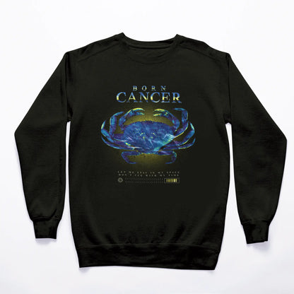 Black cancer zodiac sweatshirt with cozy comfort and powerful message about emotional protection and personal space / Μαύρο φούτερ ζώδιο Καρκίνος με άνετη άνεση και δυνατό μήνυμα για συναισθηματική προστασία και προσωπικό χώρο