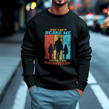 Black crewneck sweatshirt with a standout print, perfect for dads who own their parenting journey / Μαύρο φούτερ με έντονο σχέδιο, για πατέρες που ζουν με πάθος την οικογενειακή ζωή