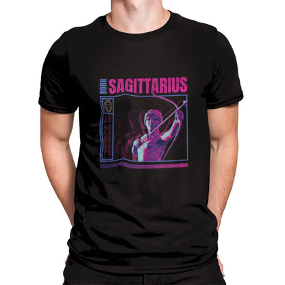 Black fire sign apparel with powerful declaration of Sagittarius identity and philosophical spirit / Μαύρο fire sign ρούχο με δυνατή δήλωση ταυτότητας Τοξότη και φιλοσοφικό πνεύμα