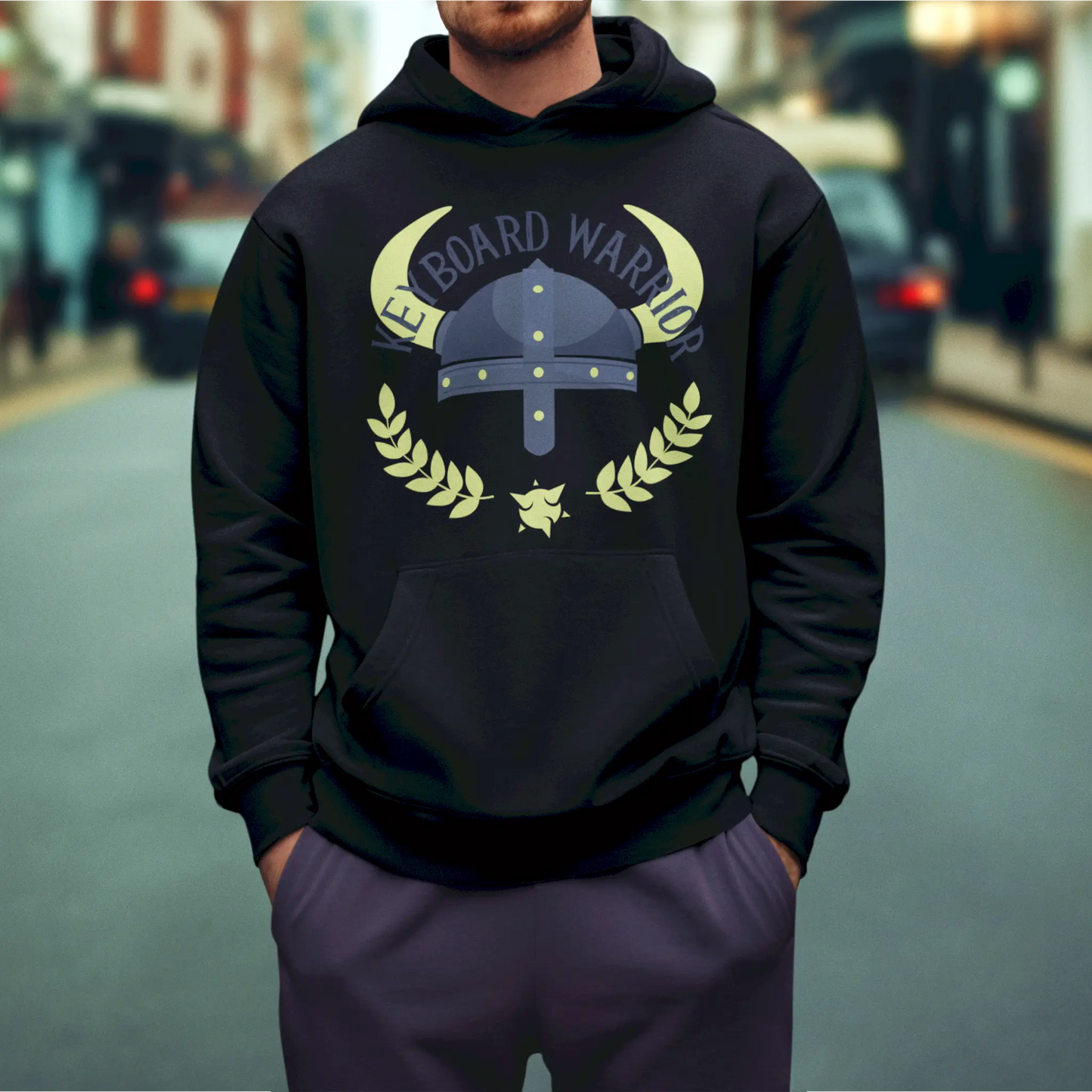 Black hoodie with premium keyboard warrior design - Μαύρο hoodie με premium keyboard warrior design για elite gaming style