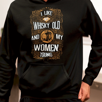 Black hoodie with strong whiskey quote and street style – Μαύρο hoodie με δυνατό σύνθημα για ουίσκι και street style