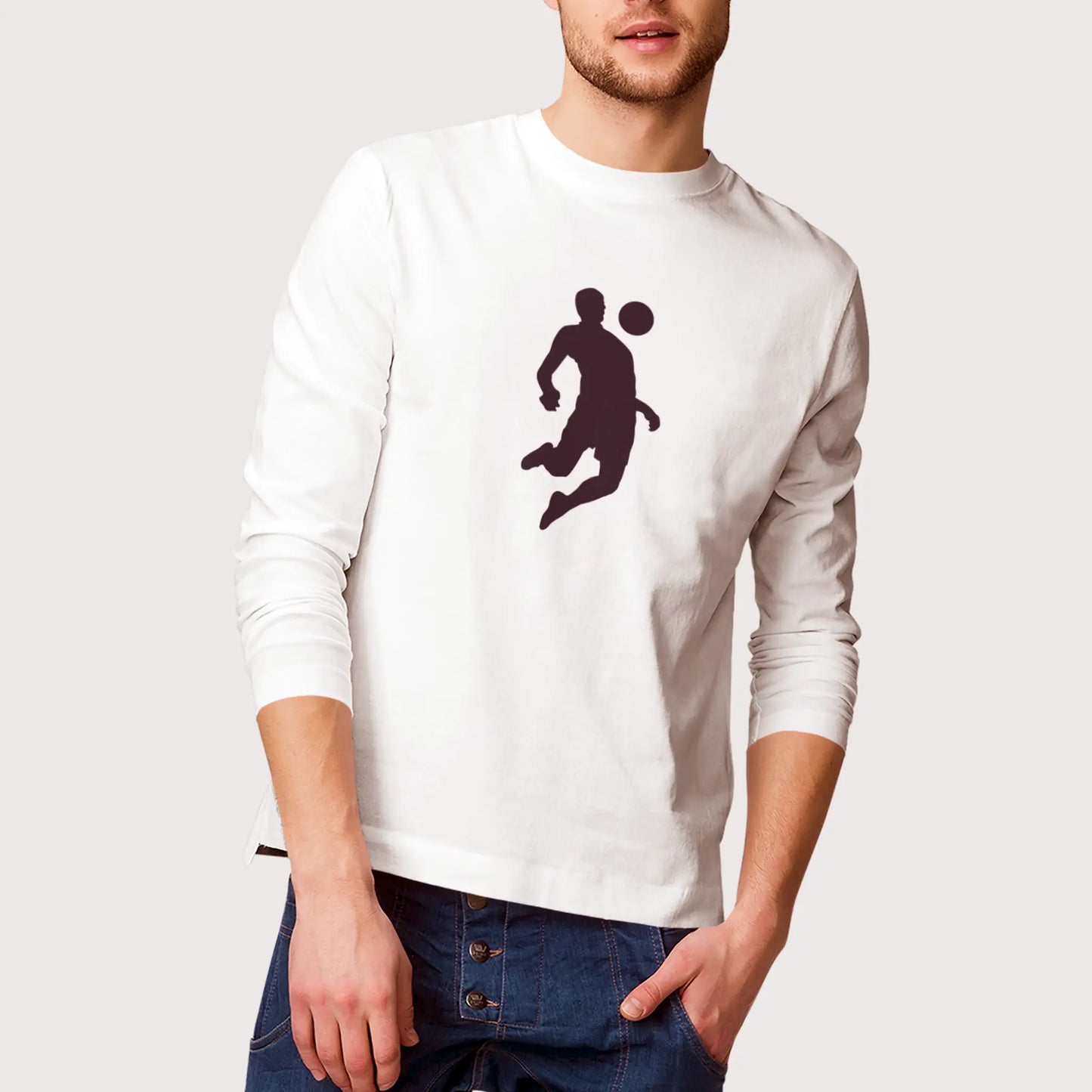 Black long sleeve με dynamic football silhouette - μακρυμάνικη για αθλητικό style όλη τη χρονιά