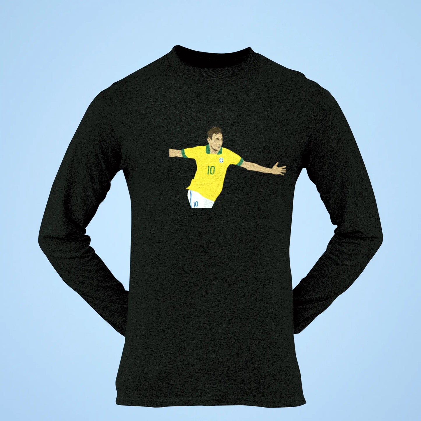 Black long sleeve featuring Neymar Jr.’s likeness for stylish fans. | Μαύρη μακρυμάνικη με ομοιότητα Neymar Jr. για στυλάτους οπαδούς.