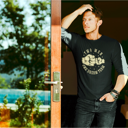 Black long sleeve shirt with an inspirational message for father-son duos / Μακρυμάνικο μαύρο μπλουζάκι με εμπνευσμένο μήνυμα για πατέρα και γιο.