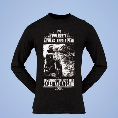 Black long sleeve with powerful beard design - Μαύρο μακρυμάνικο με δυνατό beard design για strong personalities