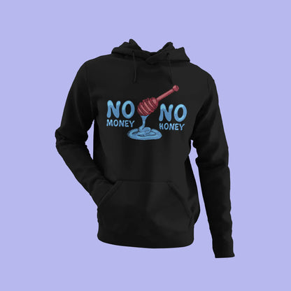 Black pullover hoodie with a detailed graphic of a hypebeast style typographic slogan. — Μαύρο φούτερ με κουκούλα με ένα λεπτομερές γραφικό ενός τυπογραφικού σλόγκαν σε στυλ hypebeast