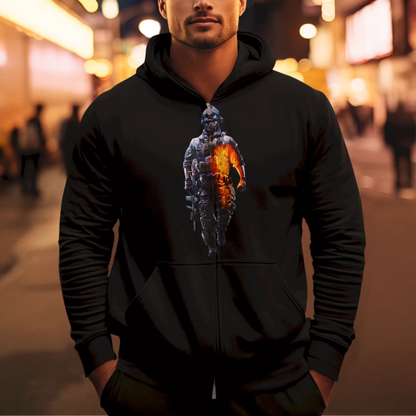 Black tactical ops zip hoodie - Μαύρη ζακέτα τακτικών επιχειρήσεων