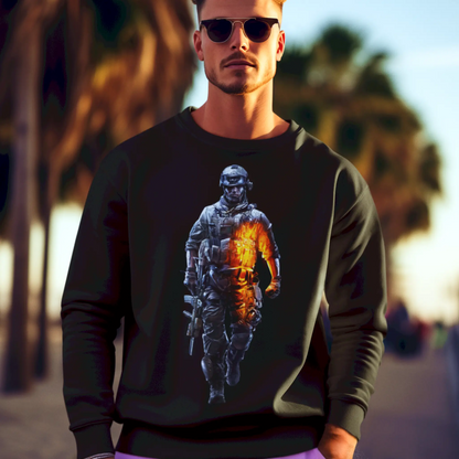 Black tactical soldier crewneck - Μαύρο φούτερ με στρατιώτη