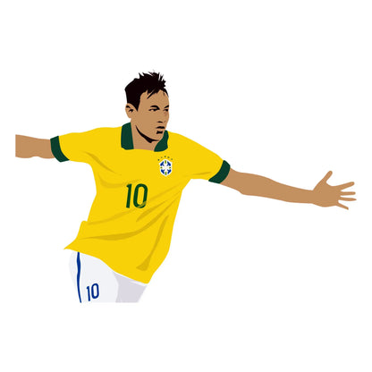 Cartoon-style vector portrait of Neymar Jr. with expressive and stylized features in bold colors. | Cartoon-style vector πορτραίτο του Neymar Jr. με εκφραστικά και στυλιζαρισμένα χαρακτηριστικά σε τολμηρά χρώματα.