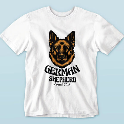 Classic German Shepherd λευκό κοντομάνικο μπλουζάκι - vintage dog design ποιμενικός σκύλος social club crewneck comfort wear