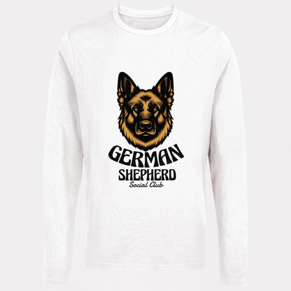 Classic German Shepherd λευκή μακρυμάνικη μπλούζα - vintage dog design ποιμενικός σκύλος social club longsleeve pet lover