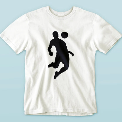Classic white tee with soccer action silhouette - Λευκή κονομάνικη μπλούζα με ποδοσφαιριστή για football fans και athletic lifestyle