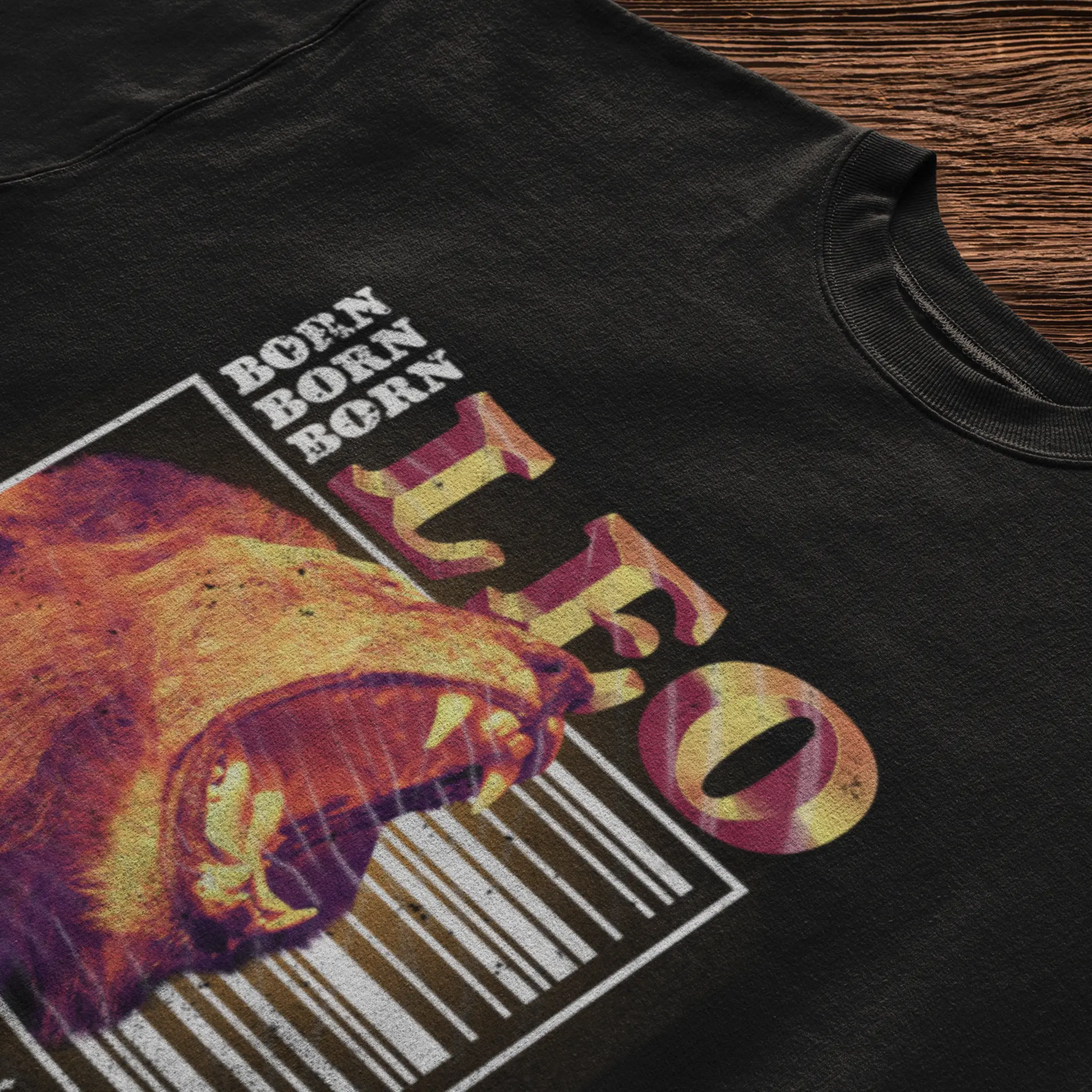Comfortable black cotton Leo tee with zodiac design perfect for confident astrology lovers - Άνετο μαύρο βαμβακερό μπλουζάκι λέοντα με σχέδιο ζωδίου ιδανικό για με αυτοπεποίθηση λάτρες της αστρολογίας