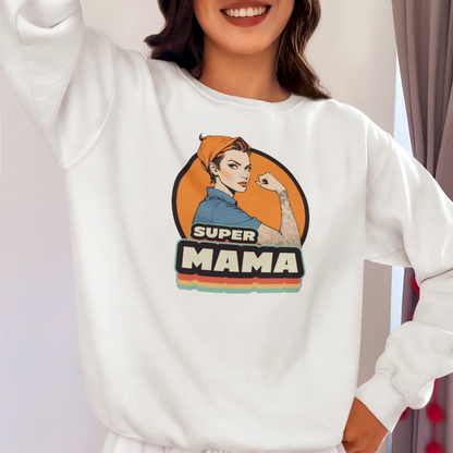 Comfortable fit allows freedom of movement while displaying tribute to feminine strength and grace - Άνετη λευκή φούτερ μπλούζα απεικονίζει φόρο τιμής στη γυναικεία μητρική δύναμη και χάρη
