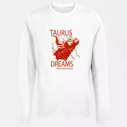 Comfortable long sleeve tee for earthy zodiac signs who value both comfort and mystical style / Άνετο μακρυμάνικο λευκό μπλουζάκι για γήινα ζώδια που εκτιμούν τόσο την άνεση όσο και το μυστικιστικό στυλ