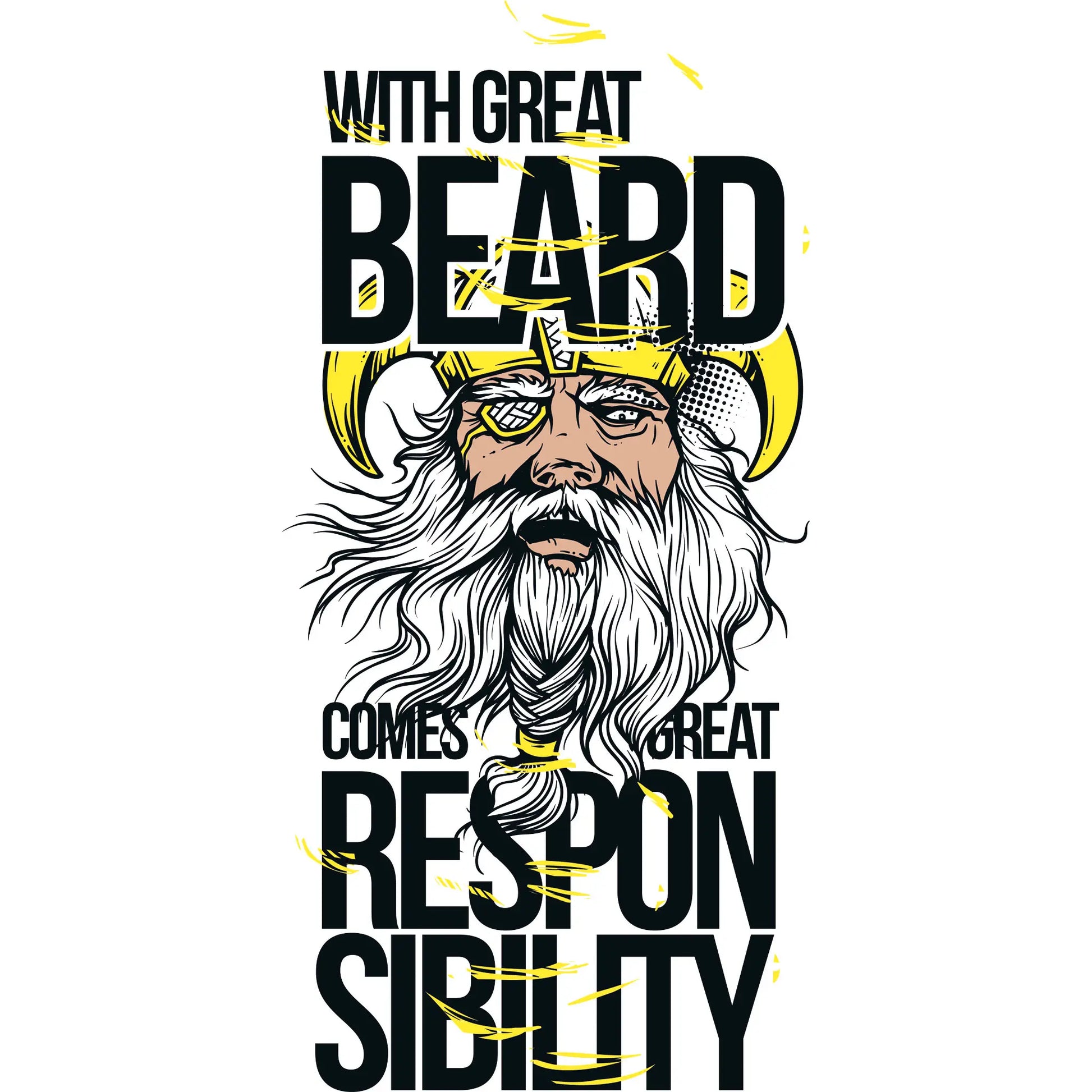 Comic-style Viking with exaggerated golden beard and sarcastic facial expression – Κόμικ βίκινγκ με υπερβολική χρυσή γενειάδα και σαρκαστική έκφραση προσώπου