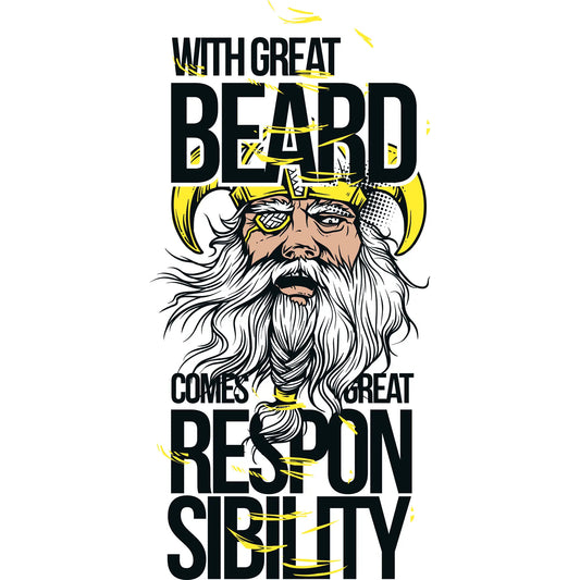 Comic-style Viking with exaggerated golden beard and sarcastic facial expression – Κόμικ βίκινγκ με υπερβολική χρυσή γενειάδα και σαρκαστική έκφραση προσώπου