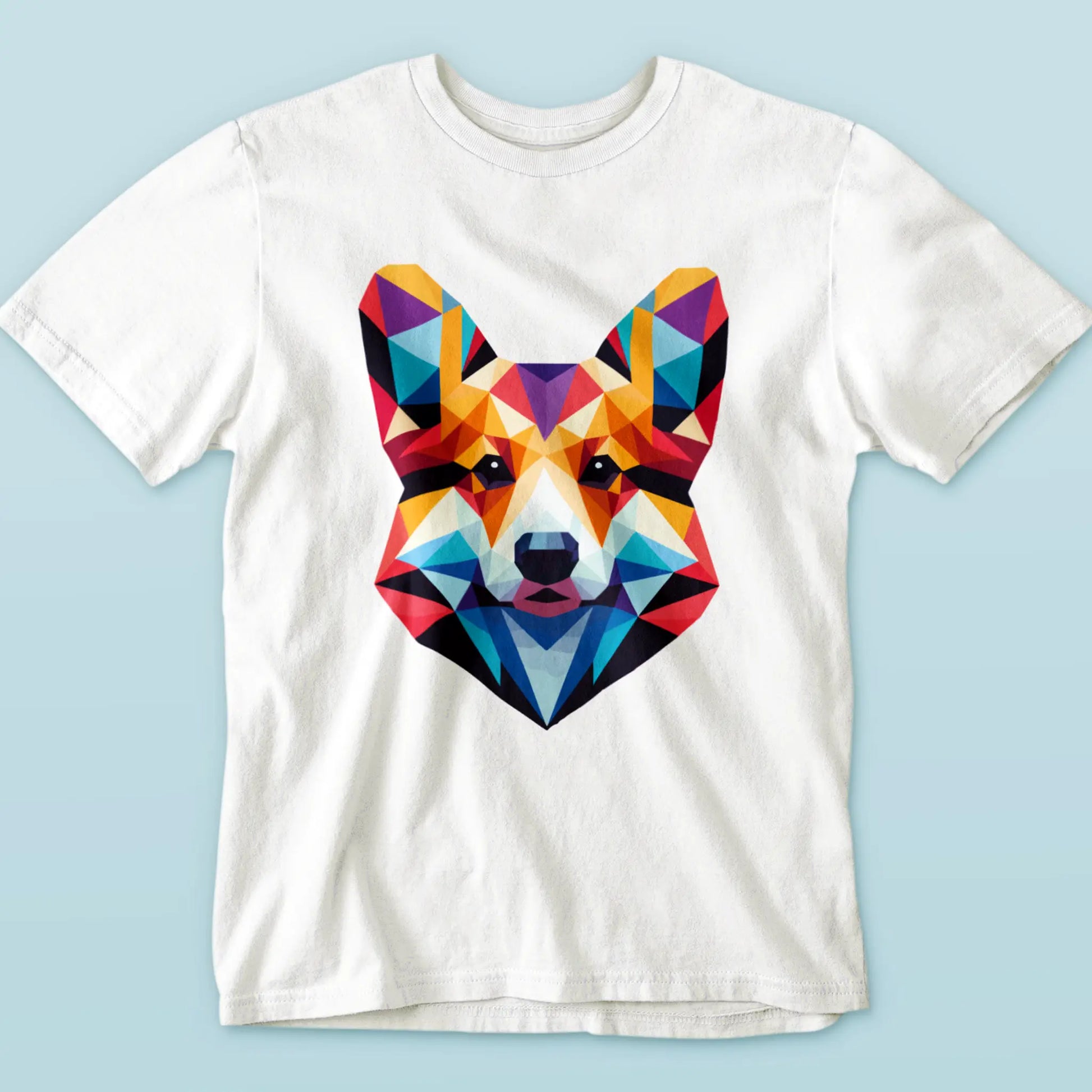 Corgi graphic pops with emotion and style – Το Corgi σχέδιο ακτινοβολεί συναίσθημα και αισθητική πάνω στο φωτεινό λευκό φόντο.
