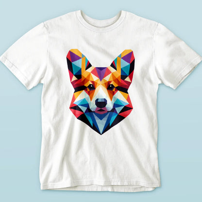 Corgi graphic pops with emotion and style – Το Corgi σχέδιο ακτινοβολεί συναίσθημα και αισθητική πάνω στο φωτεινό λευκό φόντο.