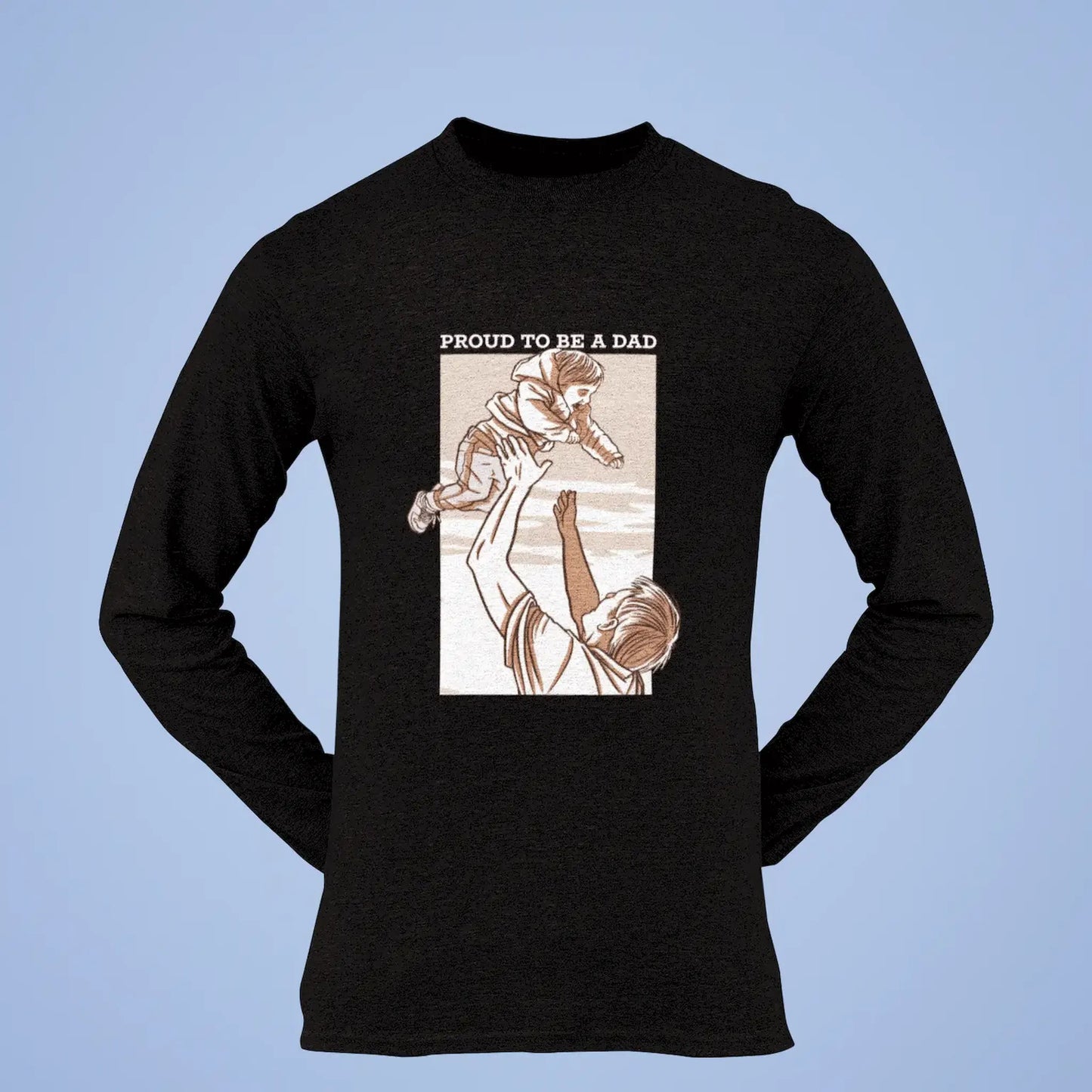 Cozy black long sleeve for dad and child bonding moments during cooler days / Άνετο μαύρο μακρυμάνικο για στιгμές σύνδεσης μπαμπά και παιδιού σε δροσερές μέρες