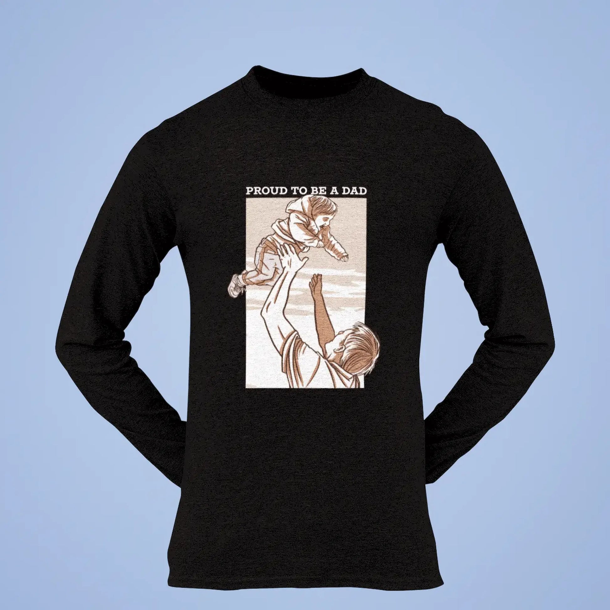 Cozy black long sleeve for dad and child bonding moments during cooler days / Άνετο μαύρο μακρυμάνικο για στιгμές σύνδεσης μπαμπά και παιδιού σε δροσερές μέρες