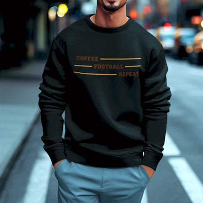 Dark cozy sweatshirt for football-focused routines – Σκούρο και άνετο φούτερ για καθημερινές ποδοσφαιρικές ρουτίνες