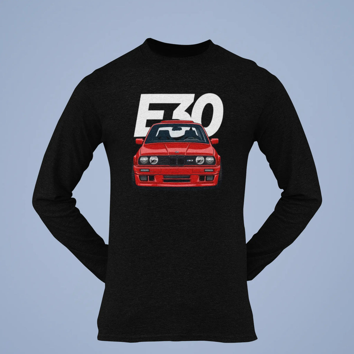 Dark long sleeve graphic tee featuring a stylish euro car enthusiast design. — Σκουρόχρωμο μακρυμάνικο graphic tee με στυλάτο σχέδιο για φίλους των ευρωπαϊκών αυτοκινήτων