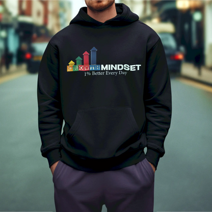 Empowering phrase displayed across front of sleek black hoodie – Ενδυναμωτική φράση στο μπροστινό μέρος του κομψού μαύρου hoodie