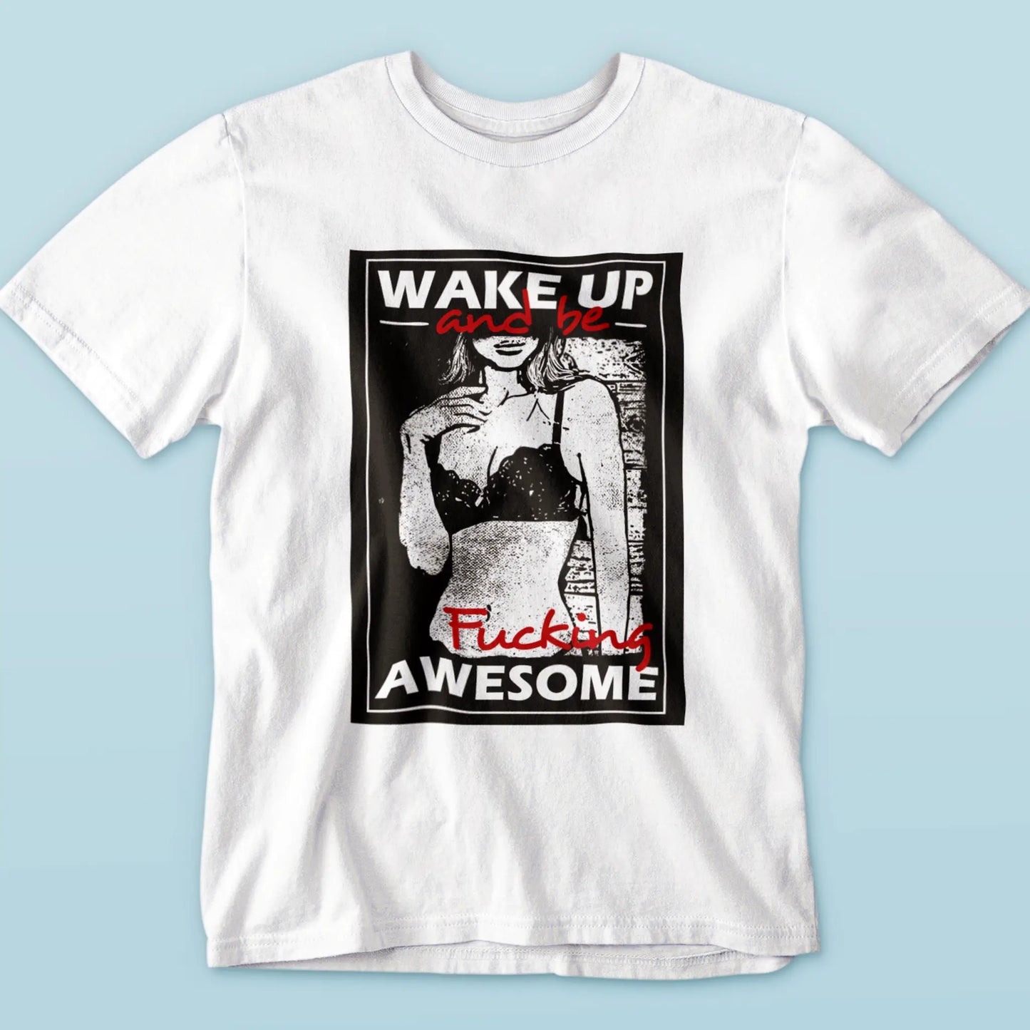 Empowering quote design in black typography on soft white tee – Ενδυναμωτικό quote σε μαύρη γραμματοσειρά πάνω σε απαλό λευκό t-shirt.