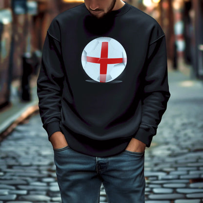 England football black crewneck με 3D soccer design - αγγλικό ποδόσφαιρο μαύρο φούτερ τρισδιάστατη μπάλα