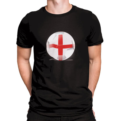 England football fan black shirt with 3D football flag - αγγλικό ποδόσφαιρο μαύρο t-shirt τρισδιάστατη μπάλα 