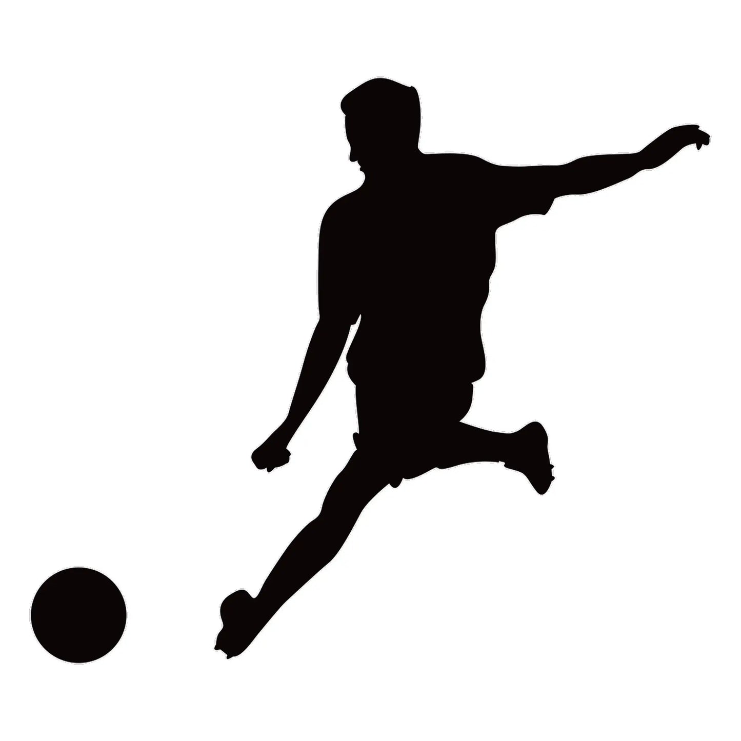 Football player silhouette action shot με football kick - ποδοσφαιριστής σκιαγραφία σε δυναμική κίνηση μπάλα 