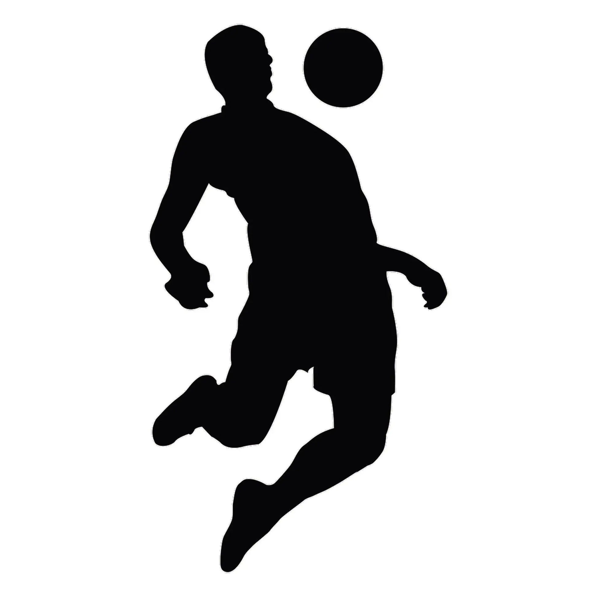 Football player silhouette in action receiving ball - Δυναμικός ποδοσφαιριστής σε κίνηση δέχεται μπάλα, minimalist athletic sports design