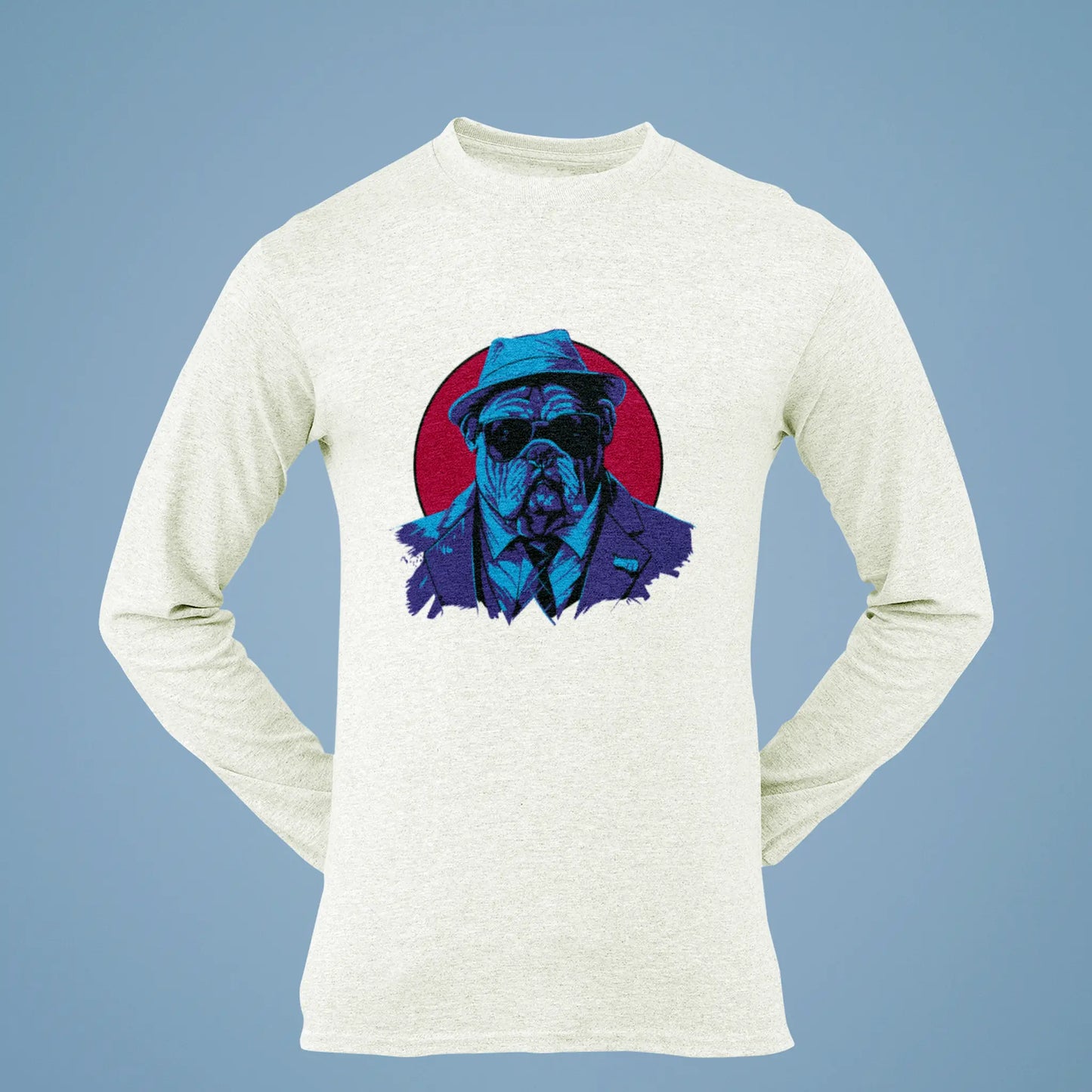 Gangster bulldog design gives edge to this black long sleeve – Το σχέδιο του μπουλντόγκ-γκάνγκστερ δίνει δυναμισμό στο μαύρο μακρυμάνικο